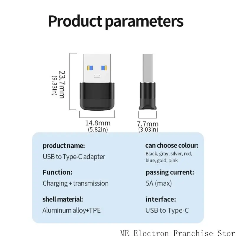 T5EA USB C a USB3.0 Adaptador del convertidor para carga eficiente y manejo datos