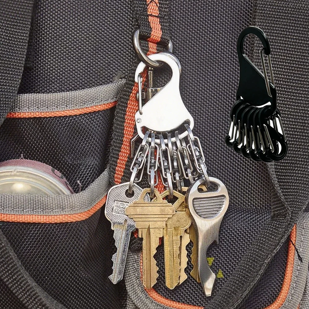 

Mountain Climbing 1 Drag 6 Hook Key Storage Buckle For Outdoor Camping Tactical Fixed Hook Multifunctional Suspension Tool