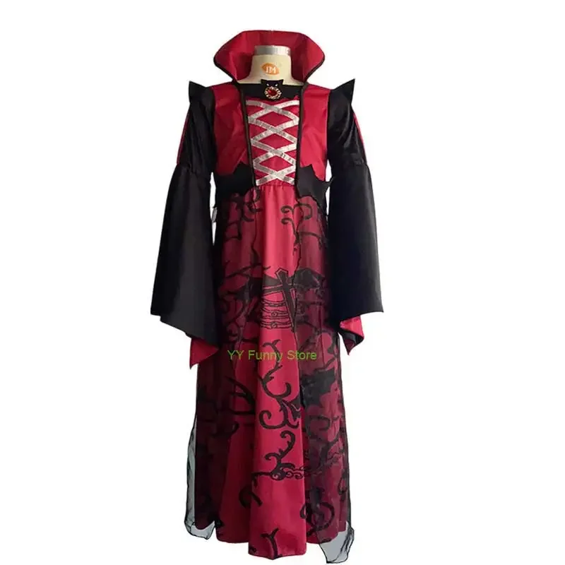 เด็ก Miss Vamp เด็กผู้หญิงเด็กโกธิคฮาโลวีนคลาสสิกเครื่องแต่งกายแวมไพร์ชายหญิงเครื่องแต่งกายที่น่ากลัว