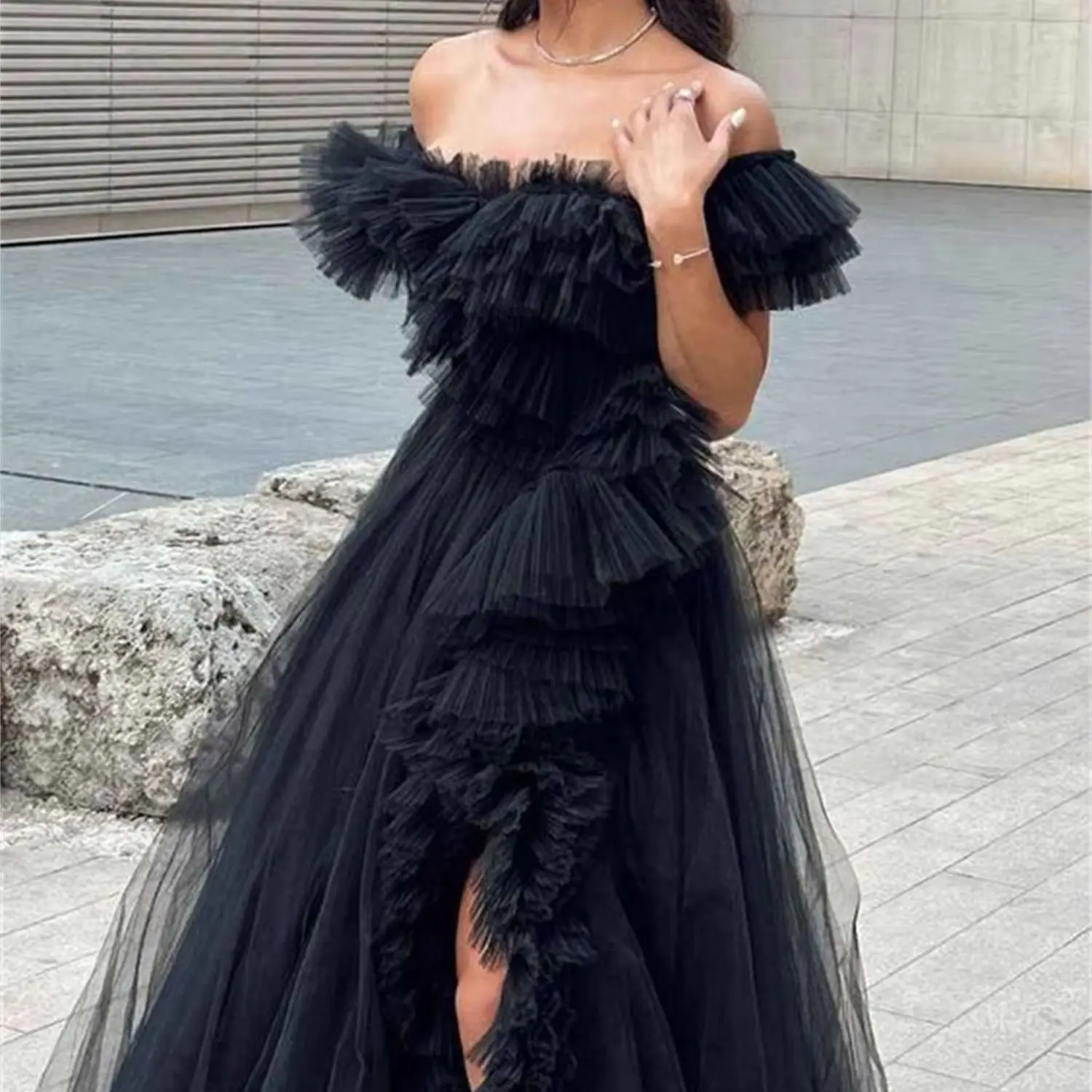 

Aileen Black Elegant Prom Dresses 2024 Women Party فساتين سهرة Women Evening Dress Woman Off-shoulder Special Occasions Women's