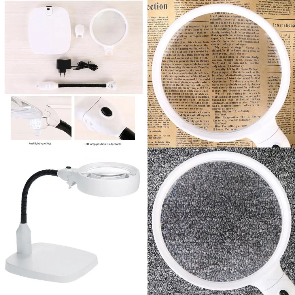 

A2BE Lamp With Metal Base & Replaceable Hood 6 LED Lights Glass