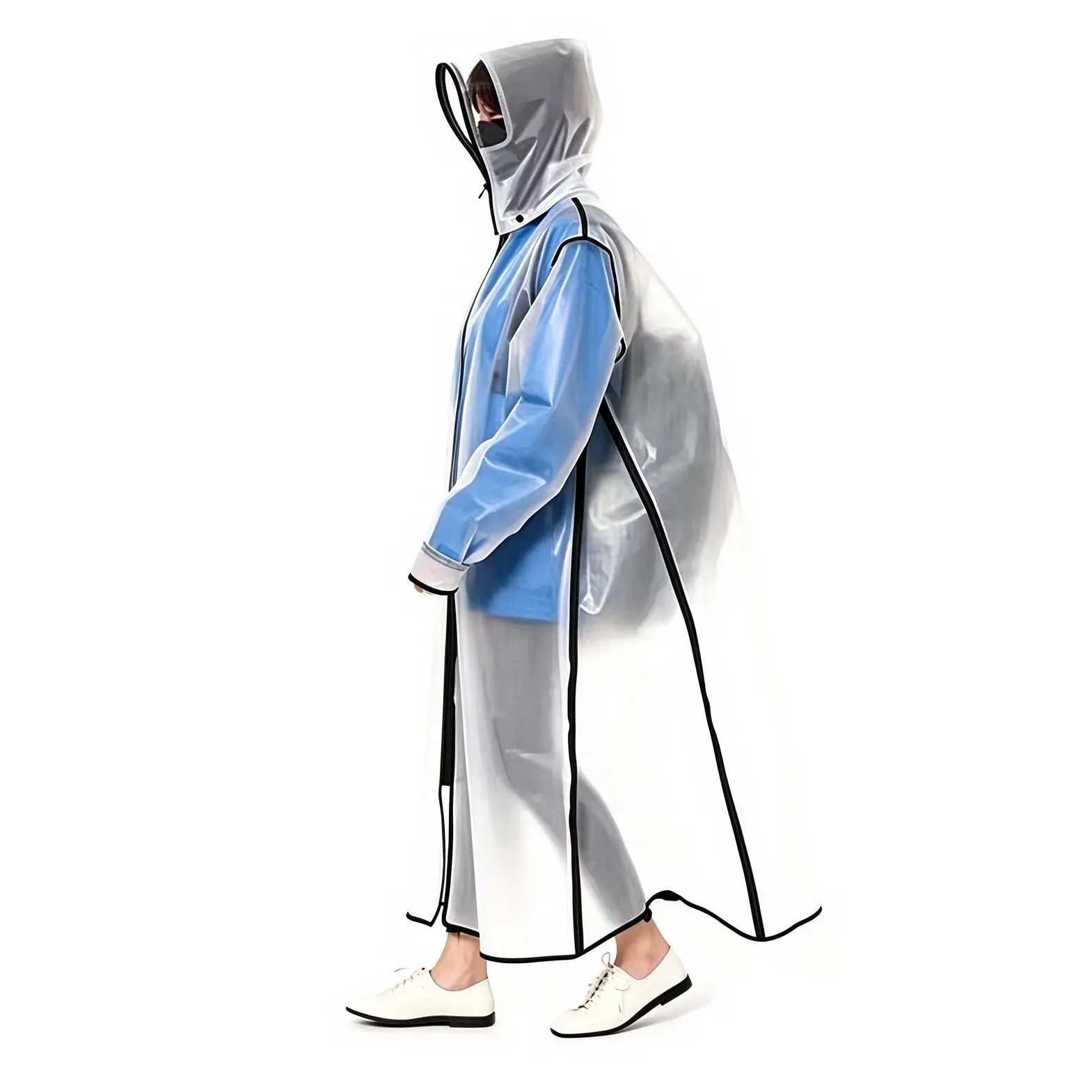 Cycling Hooded Rain Poncho for Adults Reusable Waterproof Rain Coats for Men Women Multifunctional Rain Gear For Hiking Camping