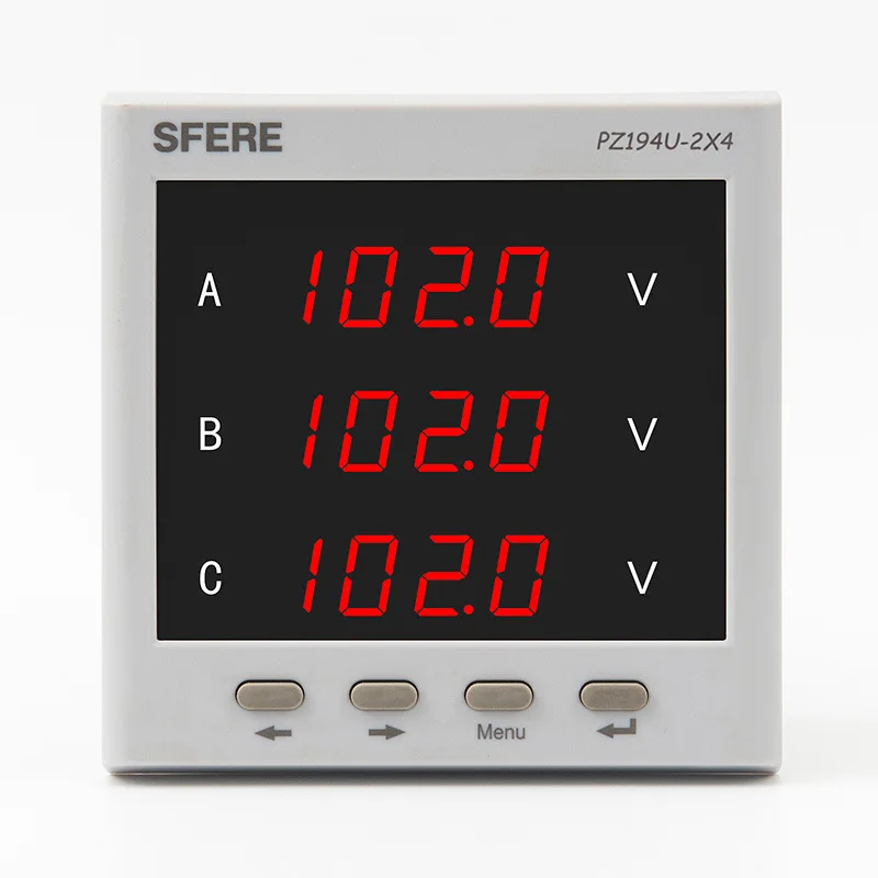 PZ194U-2X4 Intelligent Digital Display Three-phase AC Voltmeter, Electronic and Electrical Instrument