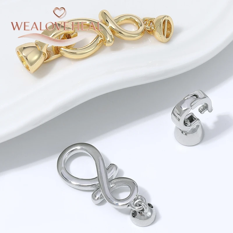 1 Stück 18K vergoldeter Messing-Perlenverbinder in Form einer 8-förmigen Musiknote mit Bechernüssen, DIY-Schmuckzubehör für Halsketten und Armbänder – Detail 18