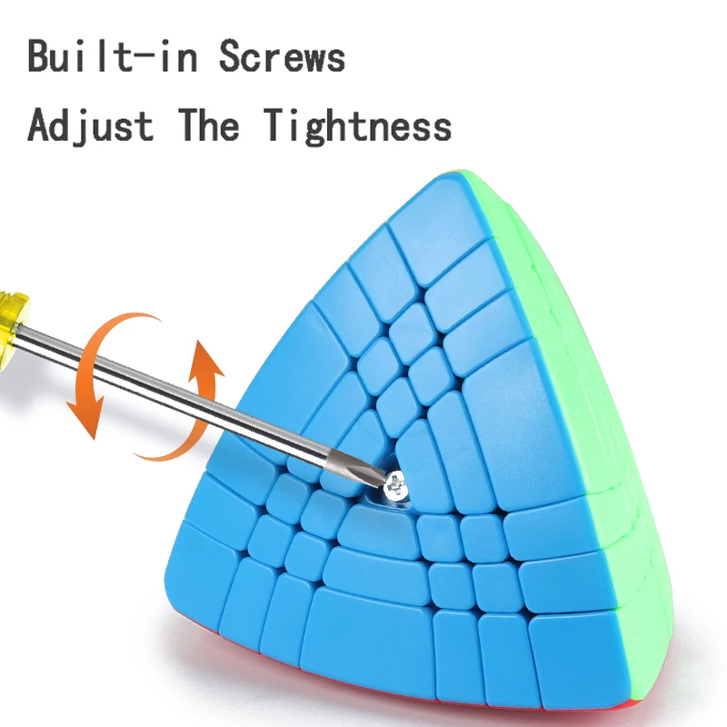 SENGSO Magische Toren 7X7 Magische Kubus Pyraminx Speciale & Sleutelhanger Stickerloze Speed Cube Driehoek Kubus Brain Teasers Speelgoed voor kinderen