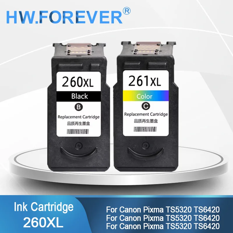 PG260 PG-260 260XL CL261 CL-261 261XL Compatible Replacement Ink Cartridge For Canon Pixma TS5320 TS6420 TR7020 Printer Ink