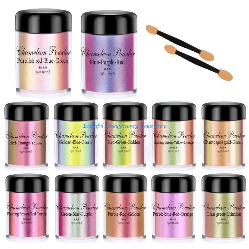 E56A 12 لون مسحوق الميكا الطبيعي المشبع اللون تحويل أصباغ الميكا فريد راتنجات الايبوكسي أداة صنع المجوهرات العملية #3