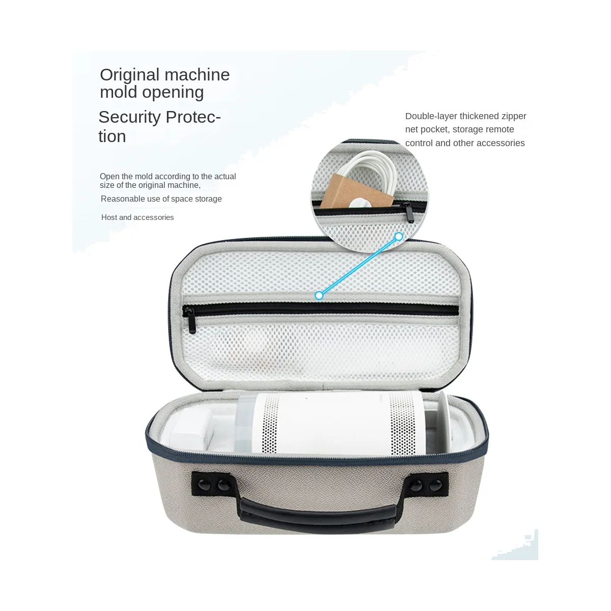 Portable Hard EVA Storage Case Projector Travel Carry Case for the Freestyle Zipper Protector Carrying Bags