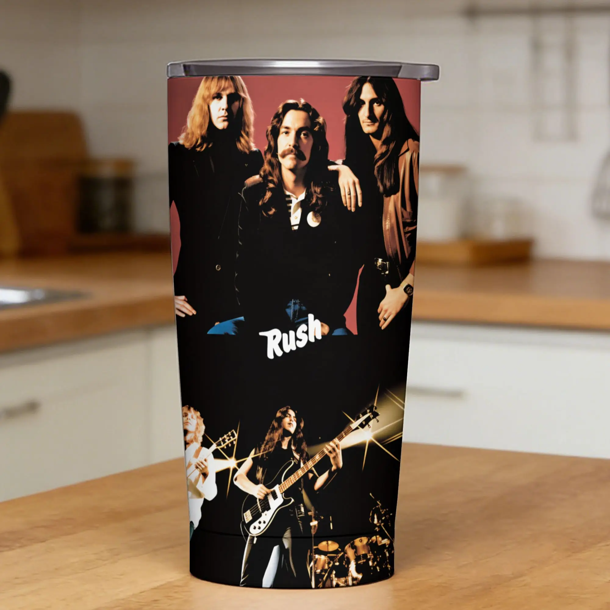 Rush Band Stainless Steel Tumbler With Straws  Travel Thermal Mug Large Capacity Cold Drink Car Mugs,