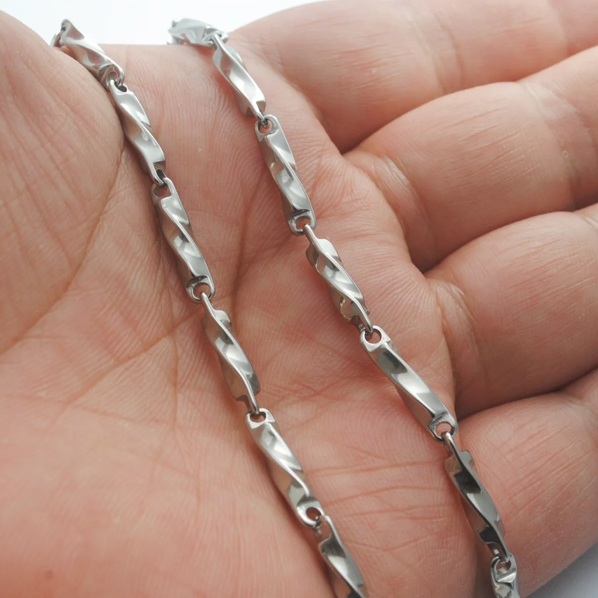 HNSP 3.8MM Mobius Stainless Steel Chain Necklace For Men Neck Fashion Jewelry Accessories 50CM-80CM Long Chains