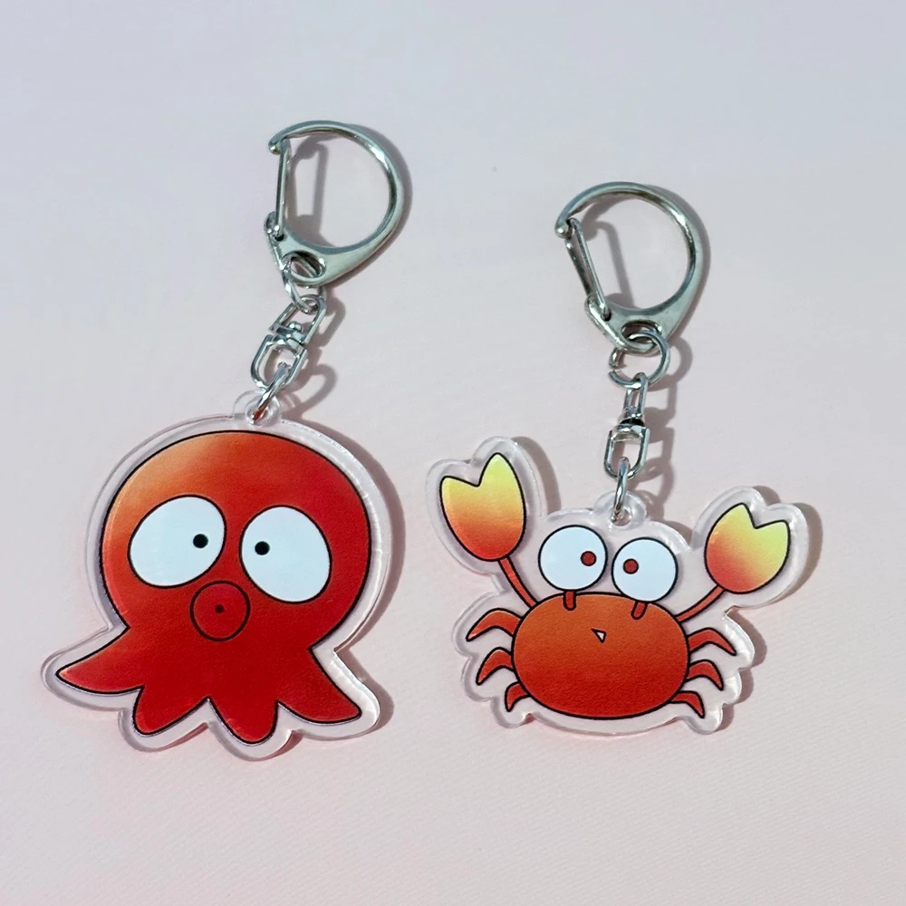 Anime Ganbare Nakamura-kun Go for It Nakamura Cosplay Keychain Kawaii Acrylic Crab Keyring Key Chain Bag Ornament Accessory Prop image 5
