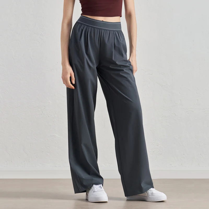 VITALINOVO Lightweight Wide Leg Trousers Yoga Pants for Women 30" High Waisted Loose Casual Lounge Travel Work Sweatpants Women image 3