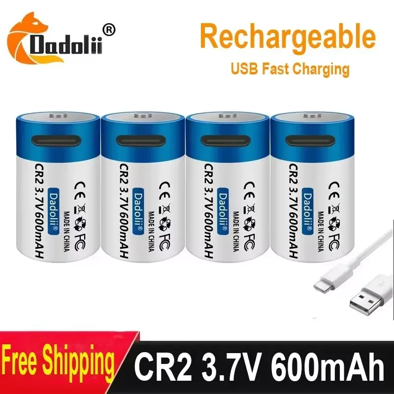 

USB-Schnellladebatterie CR2 3.7V 600mah Lithiumbatterie für GPS-Sicherheitssystemkameras, medizinische Ausrüstungskameras