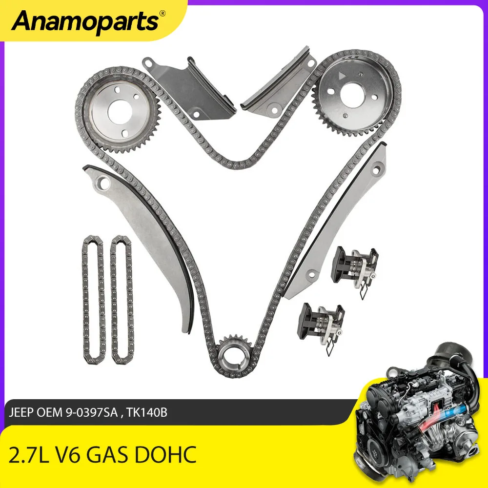 

Timing Chain Kit set fit 2.7 L V6 GAS DOHC For Chrysler 300 Dodge Charger Stratus Intrepid Concorde Sebring Magnum 2.7L 02-07