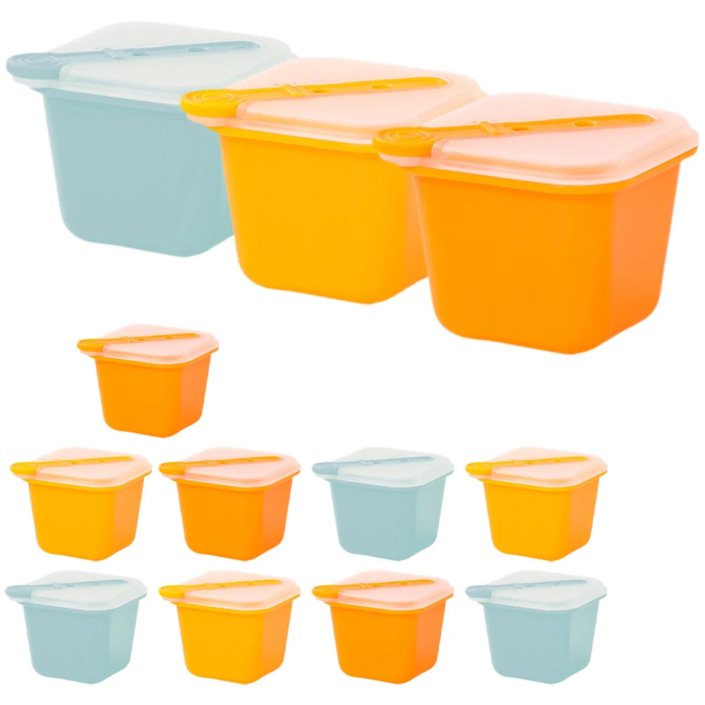 

12pcs Cube Mold Lid DIY Ice Cream Molds Popsicles Maker Tool Reusable Storage Solution Ice Stick Mold