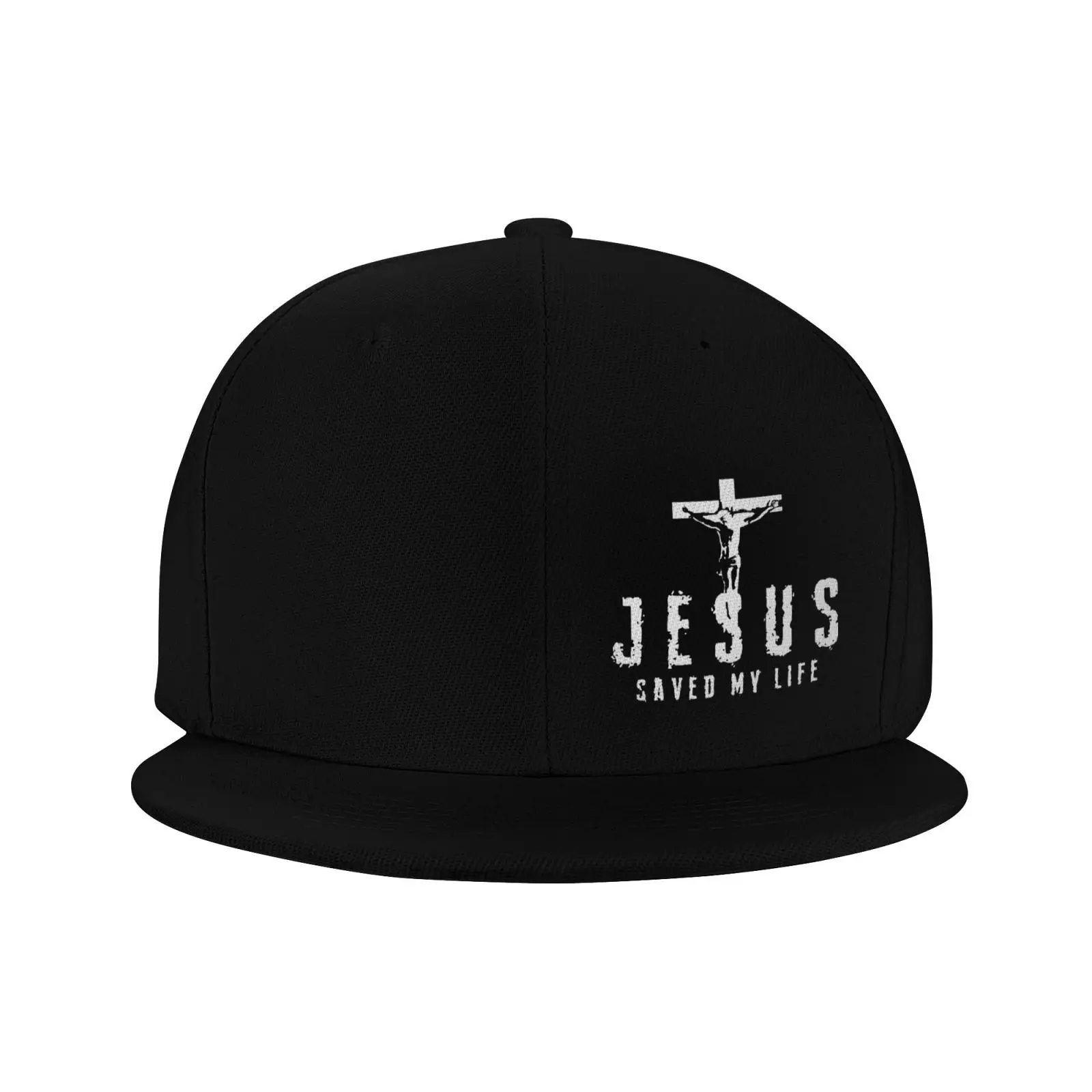 Christian Jesus Saved My Life Cross Czapki z daszkiem dla mężczyzn Czapka z daszkiem Regulowana czapka z daszkiem Flat Bill Trucker Dad Gift, Husband