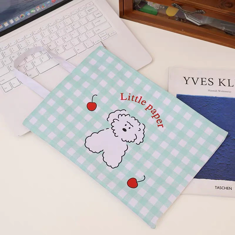 1 قطعة لطيف الكرتون الحيوان سستة حقيبة مستندات Kawaii طالب أكسفورد تخزين ملابس حقيبة لوازم Escolar المحمولة ملف Papelaria #5