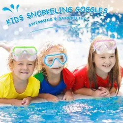 PC Glass Kids Swim Goggles PVC Strap with Nose Cover Child Diving Mask Vibrant Colors Anti Fog Snorkel Swimming Goggles Boys