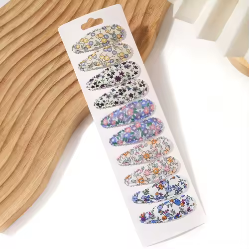 10Pcs/Lot Fresh Print Cotton Alloy Hair Clips for Kids Fabric Plaid BB Hairpins Girl Hairgripe Headwear Baby Hair Accessories - Image 33