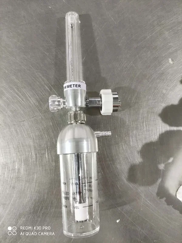 Tipo francese Integrazione medica in lega di alluminio. misuratore di portata respiratorio 0-15L montato a parete