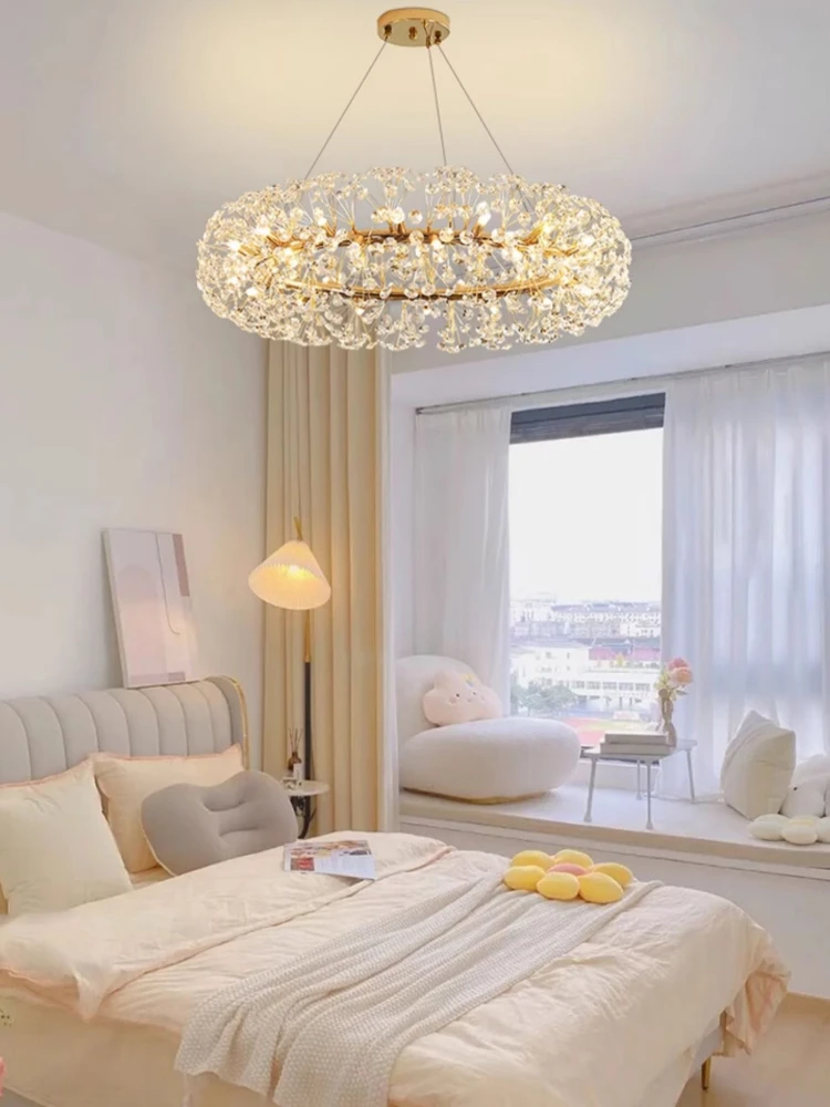 

Living Room Light Luxury Crystal Chandelier Simple Modern Atmospheric Master Bedroom Creative Dandelion Lighting Fixtures LED