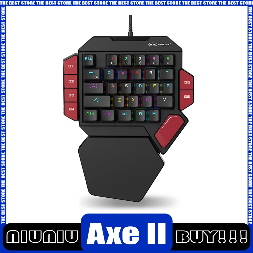 Mechanical Battle Axe II Gaming Mechanical Keyboard Left Hand Wired Mini Gaming Keyboards Customize  Portable Rgb One Hand Pc Cf