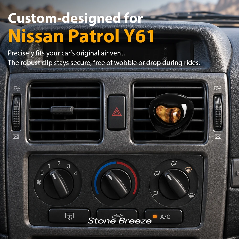 For Nissan Patrol Y61 1997-2016 Natural Gemstone Air Freshener Vent Clip Luxury Perfume Diffuser Refillable Interior Ornament
