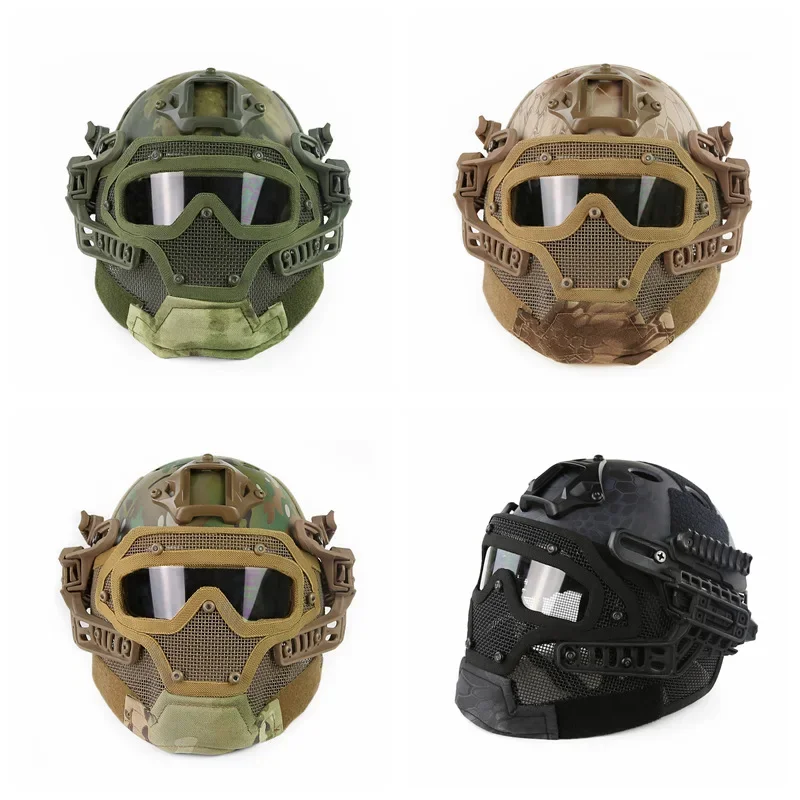 

Wire mask tactical helmet high-end version integrated high-end camouflage CS survival game helmet