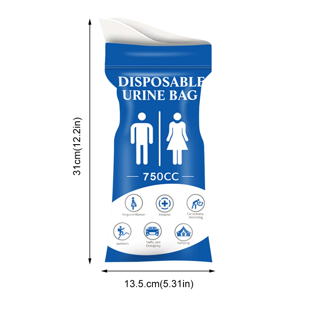 4Pcs Disposable Urinal Bag Outdoor Emergency Urinate Bags Leakproof Emergency Pee/Wee Bags Car Pee Bags for Traffic Jams