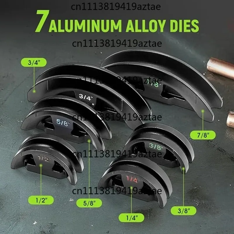 90° Hydraulic Copper Pipe Bender Kit for 1/4-7/8 HVAC Tubing  7 Dies Included