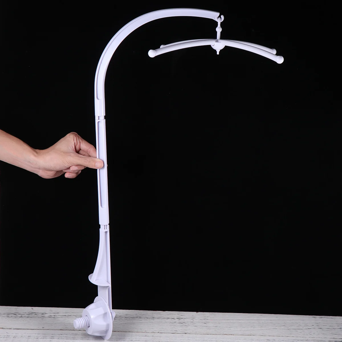 Suporte de braço para berço de bebê, 66cm, substituição branca, durável, rotação de 360 graus, suporte para berço infantil, suprimentos para berço de bebê