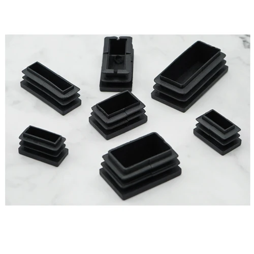 Imagen 2 del producto Tapas de extremo ciego de plástico negro, tapón de tubo Rectangular, tapones de inserción, bung, muebles, mesas, sillas, protectores de almohadillas para pies