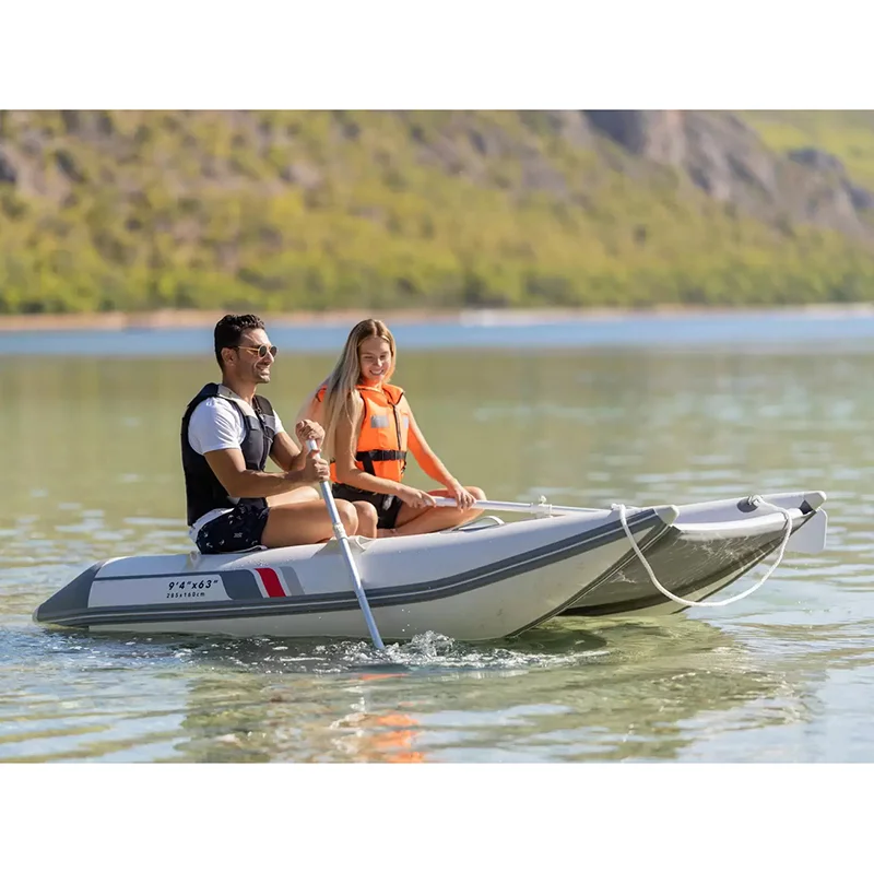 Barco inflable Cataraft, balsa para gatos de aguas bravas, barco catamarán, pontón amarillo