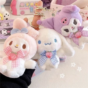 Sanrio Hello Kitty Plush Keychain, Cartoon -Spielzeug Kawaii, Rucksack -Anhängerdekoration, meine Melodie Kuromi Cinnamoroll, Mädchen Mädchen Mädchen 10 Hauptverkauf Pac Man Leuchten - №6