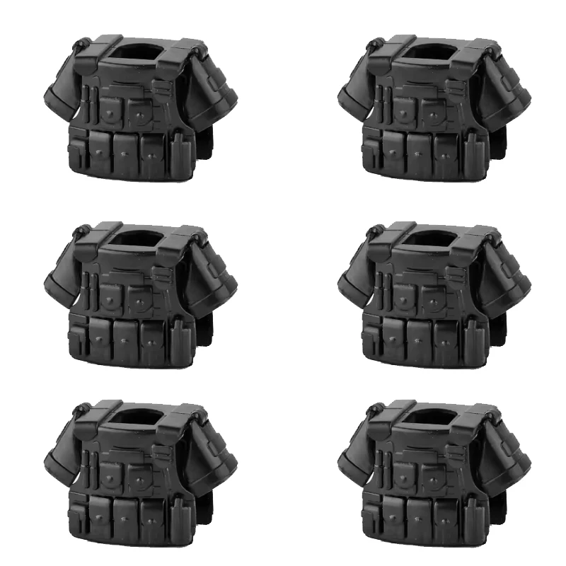 6PCS/LOT Building Block Equipment Armor Accessories Tactical Vest with Shoulder Armor Heavy-duty Bulletproof Vest Assembly Model