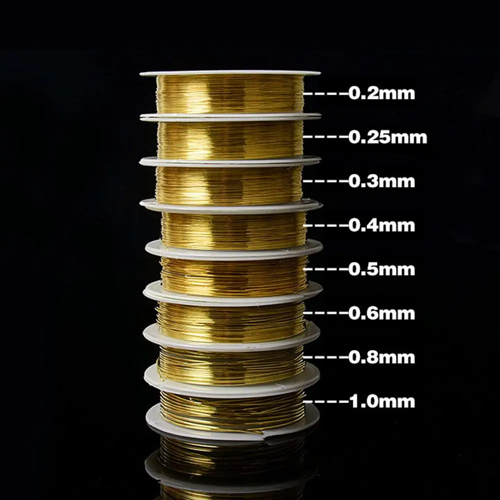 Linia rolkowa 0.2/0.25/0.3/0.4/0.5/0.6/0.8/1mm akcesoria naszyjnikowe rękodzieło DIY żyłka do nawlekania koralików wyrobu biżuterii z koralików drut miedziany