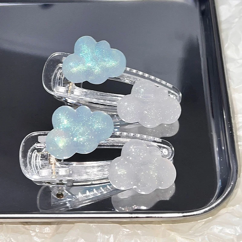 

1 шт., кавайная милая заколка для волос с облаком, креативные аксессуары для волос Y2k для женщин и девочек, милая очаровательная заколка для волос с боковой челкой, подарки