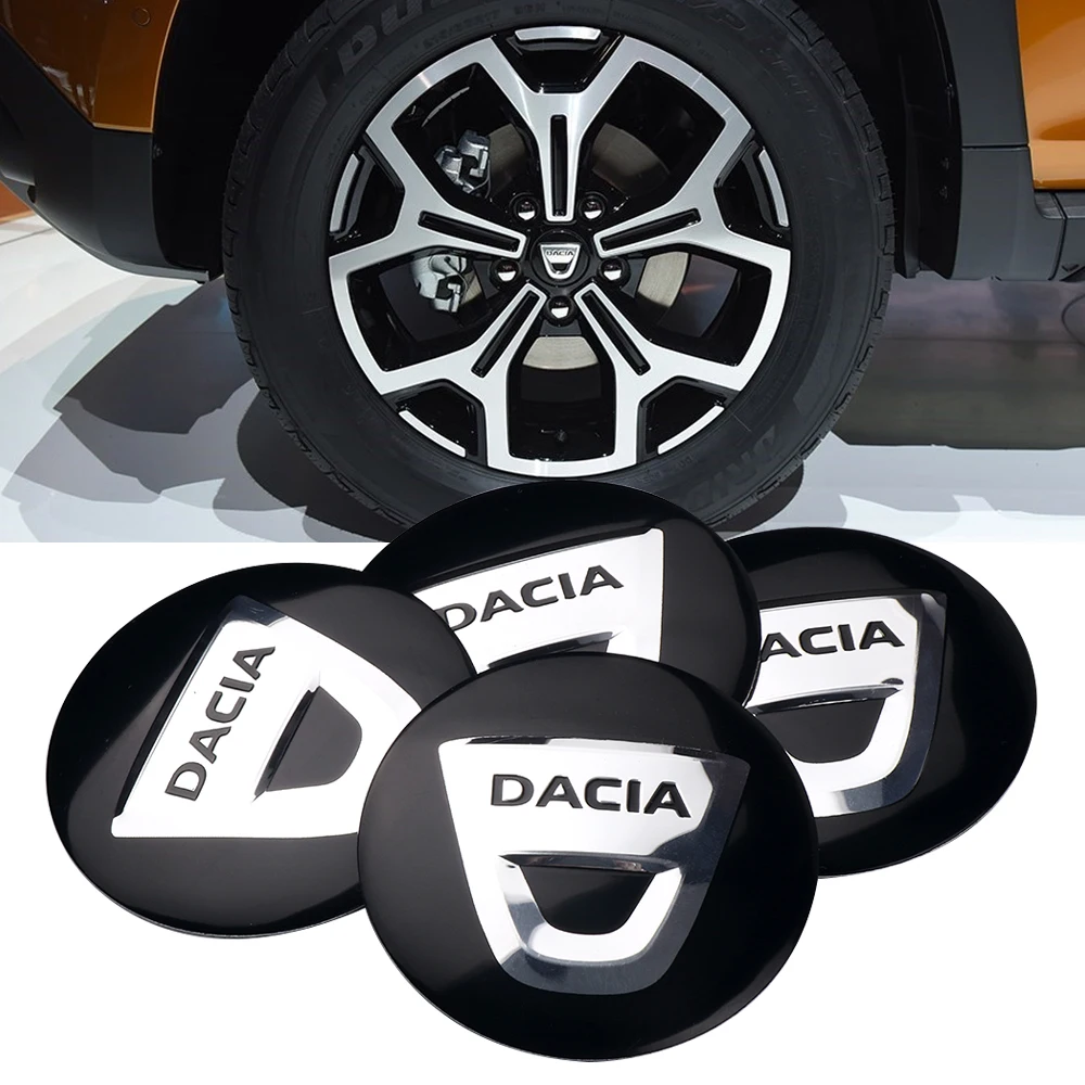 4Pcs Aluminum Car Badge Emblem Wheel Hub Rims Decor 3D Stickers For Dacia Duster Logan Dokker Lodgy 2 Sandero MK2 Stepway R4 view 2