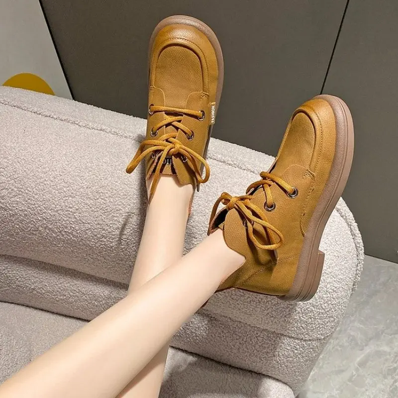 Women Boots Causal Shoes Fashion Lace Up Style Shoes Comfort 2024 New Autumn Winter Women's Ankle Booties Shoes for Women