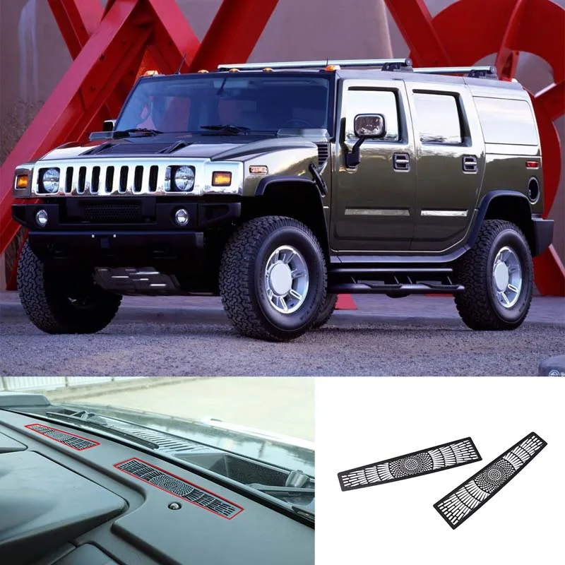 

For 2003-2007 Hummer H2 stainless steel black car dashboard air outlet anti-blocking mesh cover sticker car interior accessories