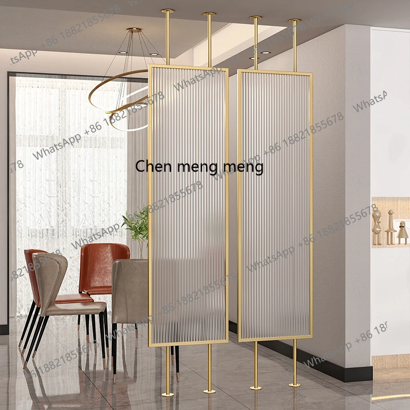 

Nordic stainless steel glass screen partition entrance small apartment living room simple occlusion