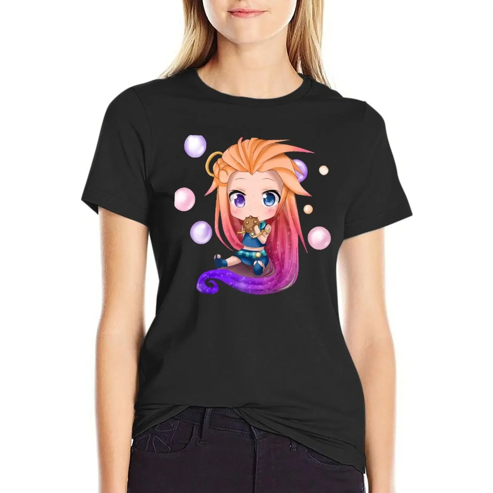 Zoe chibi T-Shirt Aesthetic clothing kawaii clothes summer tops summer top t shirt dress Women