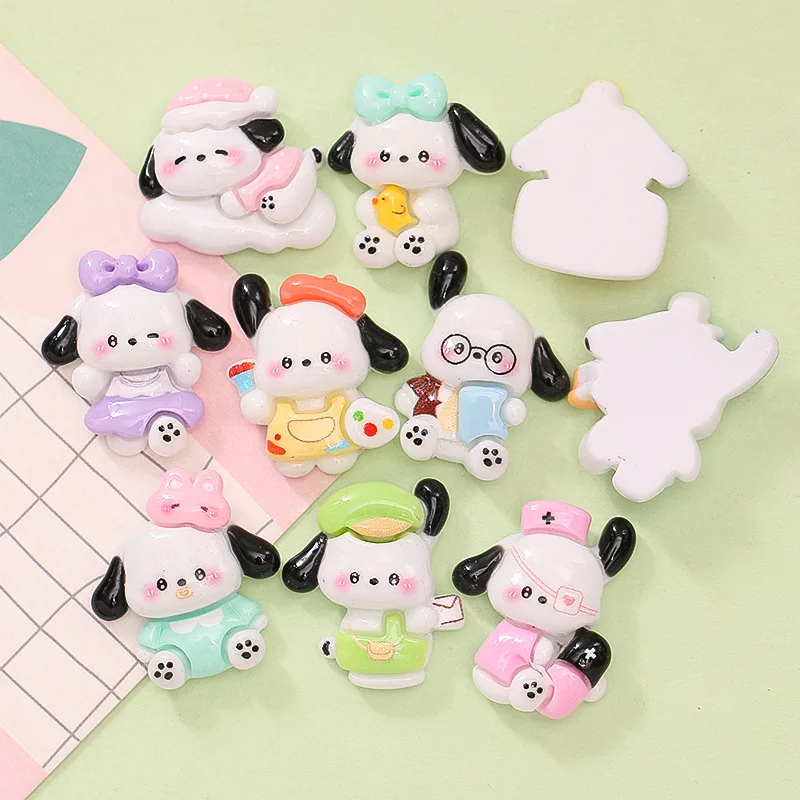 5pcs cartoon sanrio pochacco flatback resin charms crafts embellishments diy cabochons decoration accessories