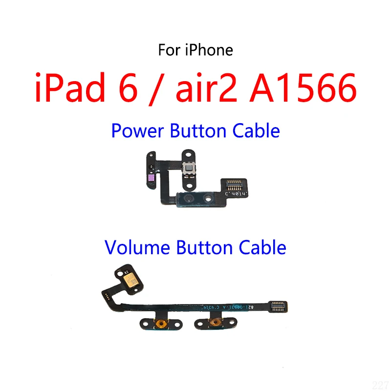 Power Button Switch Volume Mute Button On / Off Flex Cable For iPad 6 Air 2 A1566