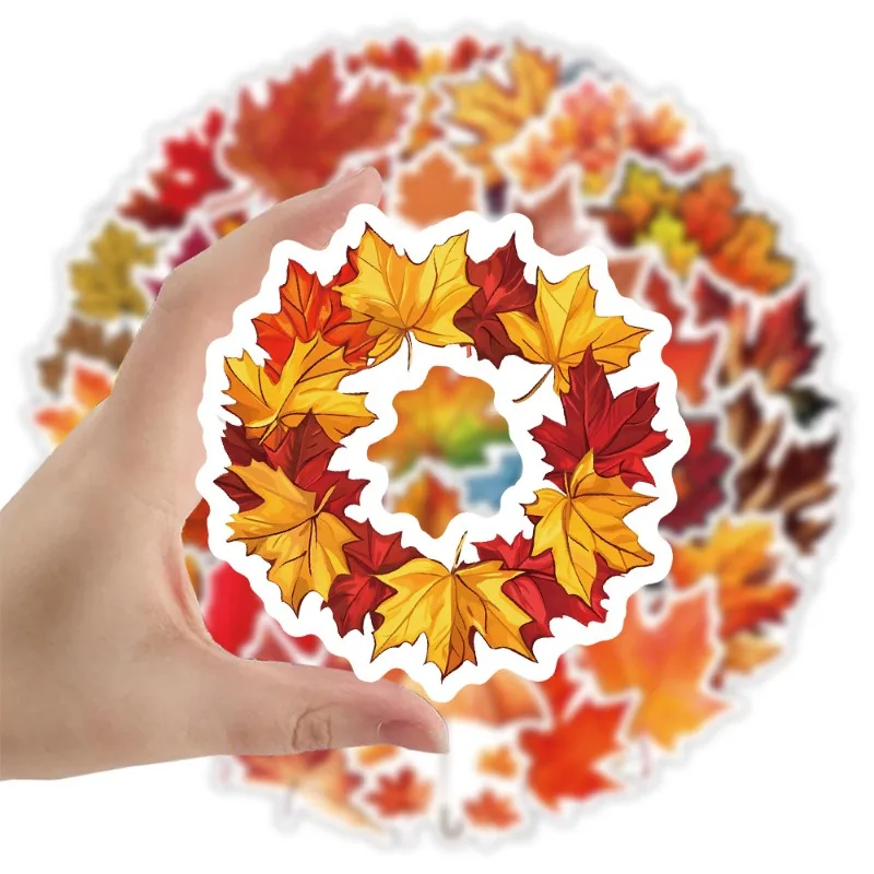 50 Stück Cartoon niedliche Ahornblatt kreative Persönlichkeit dekorative Aufkleber