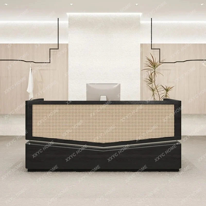 A Rattan Wabi Sabi Wind Checkout Page Style Ancient Style Tea Shop Health Center Reception