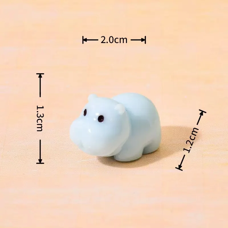10 Pcs Mini Hippo Figurines Fairy Garden Accessories Cute Resin Hippo Miniature for DIY Craft, Home Potted Plant Decoration