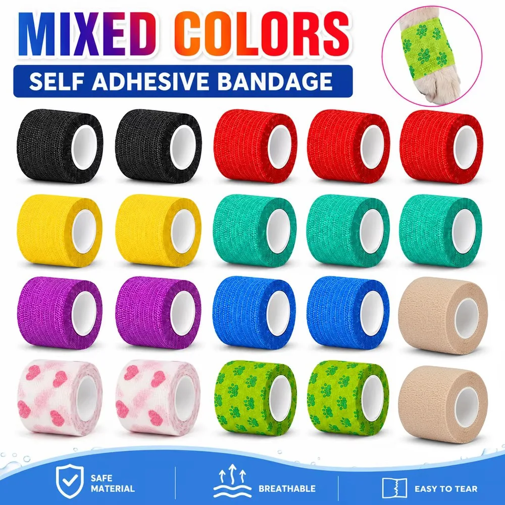 54/45/36/27/18/9pcs Mixed Tattoo Grip Cover Wraps Self Adhesive Tattoo Elastic Bandage Sports Wrap Tape Tattoo Accessories
