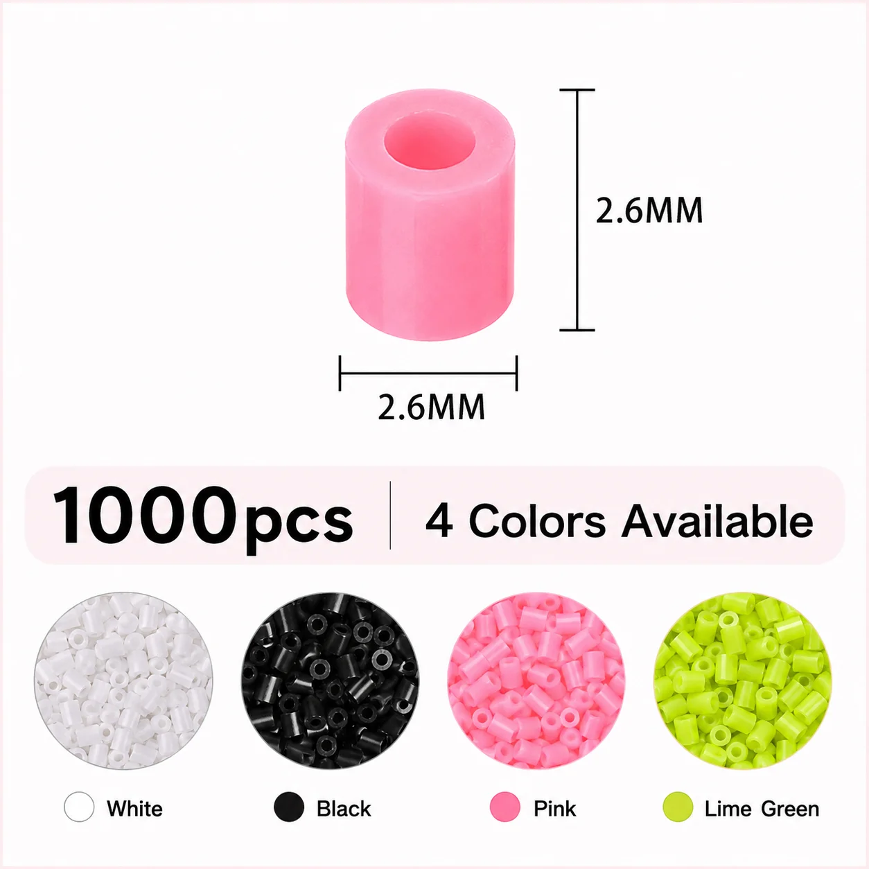 2.6MM 1000pcs 3D Beads Pixel Puzzle Iron Beads for Kids Beads DIY High Quality Handmade Gift Toy Fuse Beads（4 colors，6 styles）