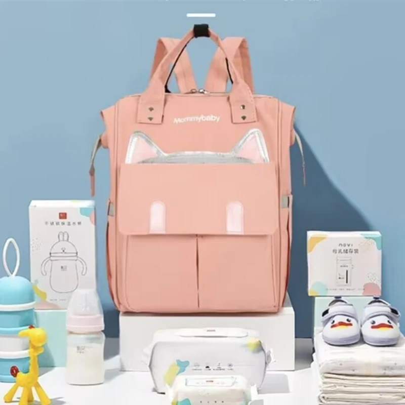 Mother Large Capacity Nappy Backpacks Mommy Diaper Bags Baby Stroller Hanging Bag with Changing Mat Convenient Baby Nursing Bags